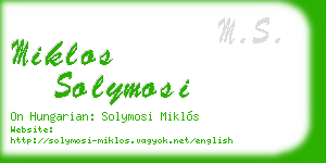miklos solymosi business card
